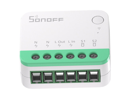 SONOFF smart διακόπτης MINIR4M, 2 κανάλια, Wi-Fi, 10A, λευκός