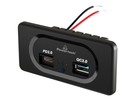 POWERTECH πρίζα USB για σκάφη & οχήματα PTL-008, USB & USB-C, 36W