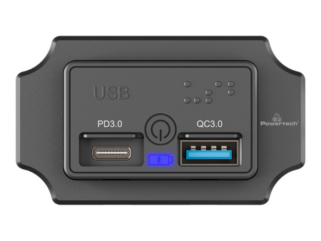 POWERTECH πρίζα USB για σκάφη & οχήματα PTL-009, USB & USB-C, 36W