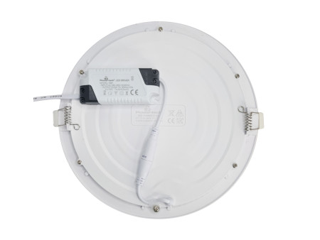 POWERTECH LED panel PT-1270 χωνευτό, 18W, Φ22cm, 4000K, 1440lm, λευκό