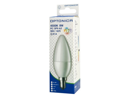 OPTONICA LED λάμπα candle C37 1429, 8W, 4500K, 710lm, E14