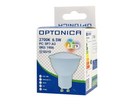 OPTONICA LED λάμπα spot 1906, 6.5W, 2700K, 550lm, GU10