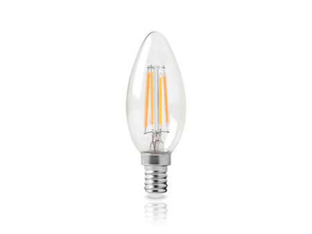 ΦOSME LED FILAMENT C35 ΚΕΡΙ ΔΙΑΦΑΝΟ 6W-4W E14 2800k 520LM-470LM 360