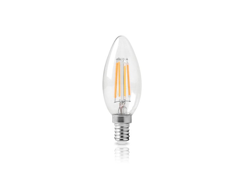 ΦOSME LED FILAMENT C35 ΚΕΡΙ ΔΙΑΦΑΝΟ 6W-4W E14 2800k 520LM-470LM 360