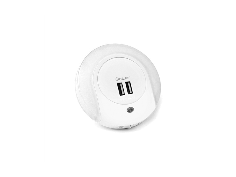 ΦOSME LED ΦΩΤΙΣΤΙΚΟ DAY/NIGHT SENSOR EU-PIN/2 USB 1W 3000K 30LM