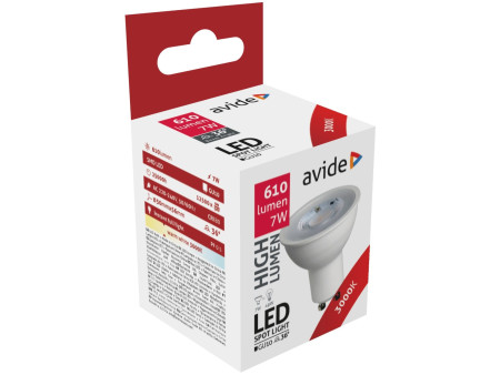 Avide LED Σπότ Αλουμίνιο + Πλαστικό 7W GU10 36° Θερμό 3000K Υψηλής Φωτεινότητας | ATC | 15.001.0759