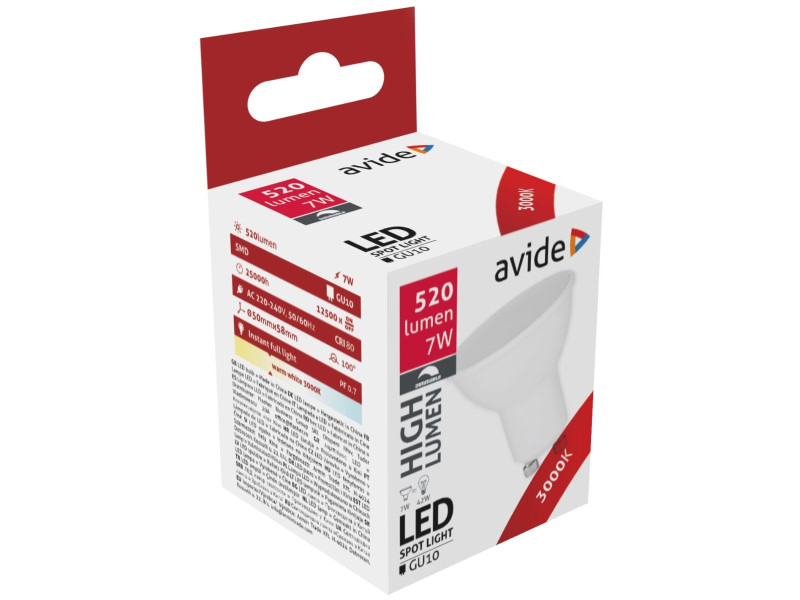 Avide LED Σπότ Πλαστικό 7W GU10 Θερμό 3000K Ντιμαριζόμενο | ATC | 15.001.0939