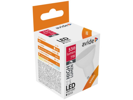 Avide LED Σπότ Πλαστικό 7W GU10 Λευκό 4000K Ντιμαριζόμενο | ATC | 15.001.0938