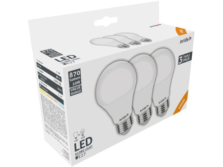 Avide LED Κοινή 10W E27 Λευκό 4000K Value 3τμχ | ATC | 15.001.1042