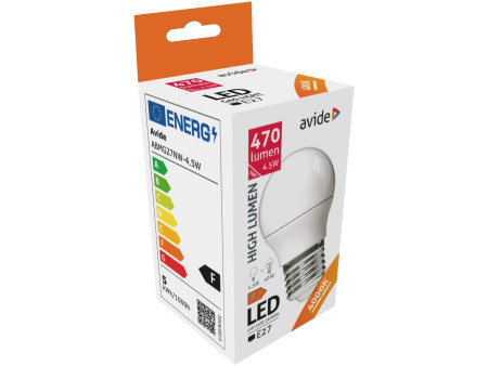 Avide LED Σφαιρική G45 4.5W E27 Λευκό 4000K | ATC | 15.001.1390