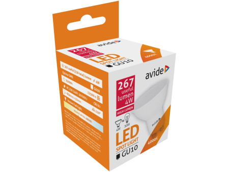 Avide LED Σπότ Αλουμίνιο + Πλαστικό 4W GU10 Λευκό 4000K | ATC | 15.001.1467