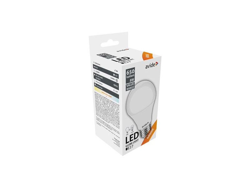 Avide Value LED Globe E27 8W NW 4000K | ATC | 15.001.1687