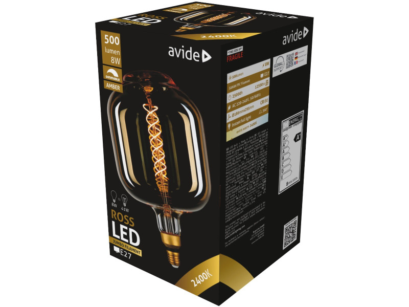 Avide LED Jumbo Ross 8W E27 2400K Ντιμαριζόμενο 180x295mm | ATC | 15.001.0164