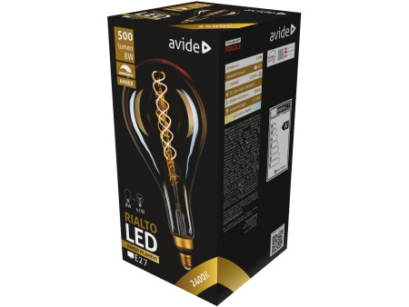 Avide LED Jumbo Rialto 8W E27 2400K Ντιμαριζόμενο 160x320mm | ATC | 15.001.0163