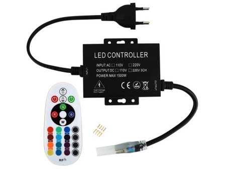 Avide LED Ταινία 220V RGB RF Τηλεχειριστήριο και Ελεγκτής για Μαξ 100m LED-Ταινία | ATC | 15.001.0916