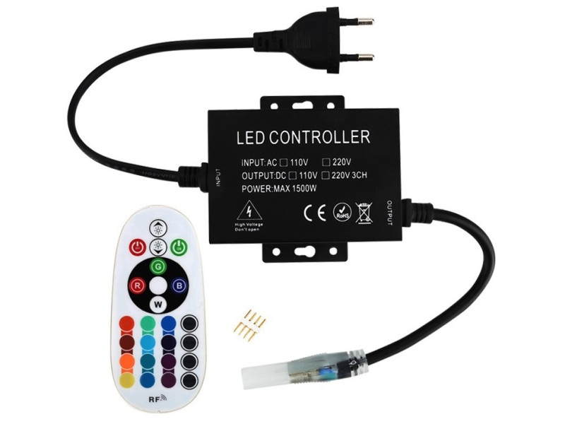 Avide LED Ταινία 220V RGB RF Τηλεχειριστήριο και Ελεγκτής για Μαξ 100m LED-Ταινία | ATC | 15.001.0916