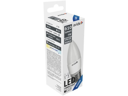 Avide Value LED Κερί E27 7W Ψυχρό 6400K | ATC | 15.001.1683