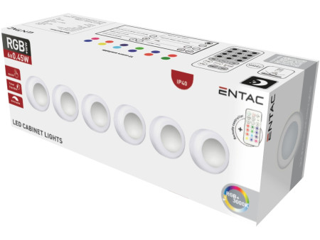 Entac Mini Φορητό Φωτάκι Νυκτός 0,45W RGB RC 6τμχ/σετ | ATC | 15.007.0275