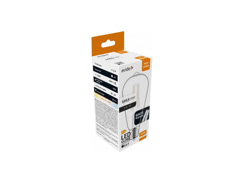 Avide LED White Filament ST64 8.5W E27 NW 4000K | ATC | 15.001.2060