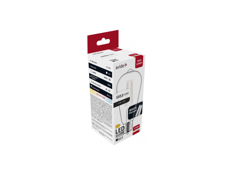 Avide LED White Filament ST64 8.5W E27 WW 2700K | ATC | 15.001.2061