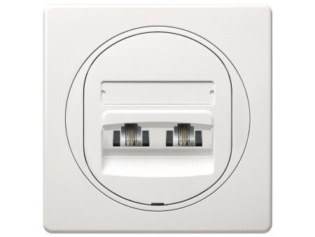 EON Double telephone socket 2xRJ12 6/4 Cat 3, white