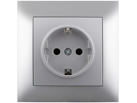 Entac Arnold Recessed wall socket earthed Silver | ATC | 15.005.0110