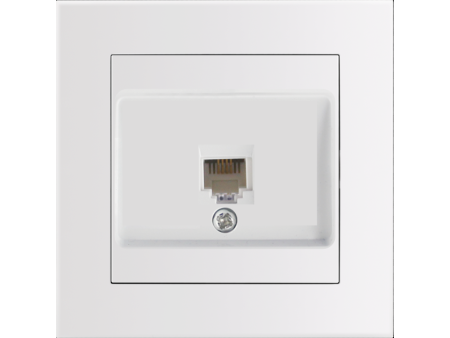 Entac Arnold Recessed wall Phone socket White