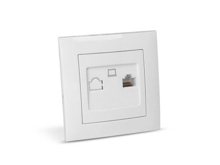 Entac Arnold Recessed wall LAN socket Cat5 White | ATC | 15.005.0107