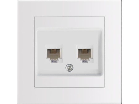 Entac Arnold Recessed wall LAN socket 2x Cat5 White