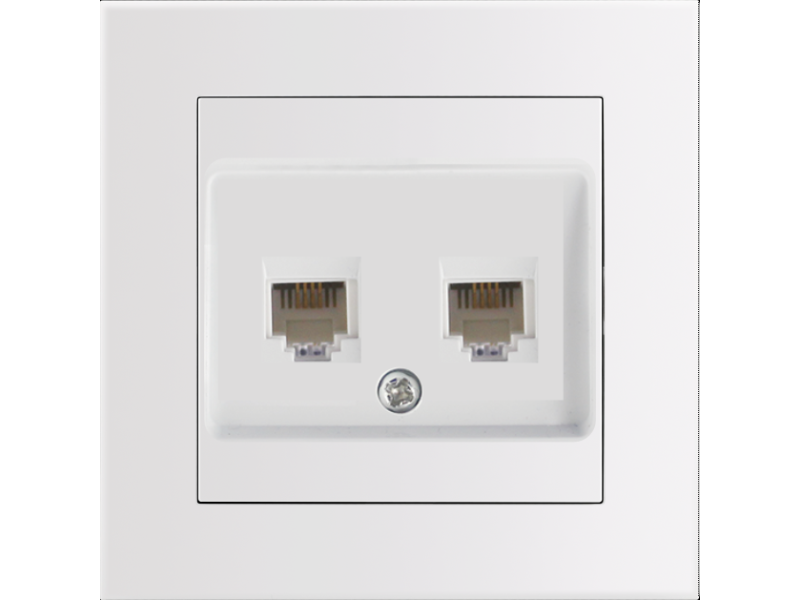 Entac Arnold Recessed wall LAN socket 2x Cat5 White | ATC | 15.005.0106