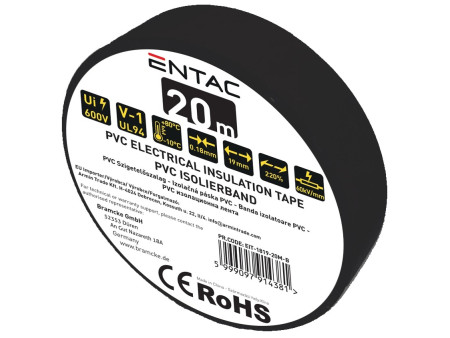 Entac Μονωτική 0.18x19mm Μαύρο 20m