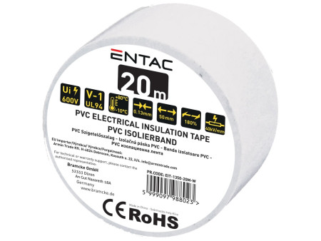 Entac Μονωτική 0.13x50mm Άσπρο 20m