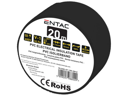 Entac Μονωτική 0.13x50mm Μαύρο 20m | ATC | 15.006.0036