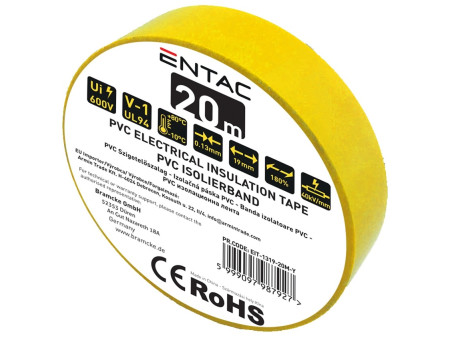 Entac Μονωτική 0.13x19mm Κίτρινο 20μ