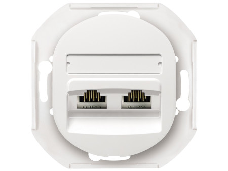 EON E614.0 Data socket double without cover frame 2xRJ45 Cat 5e UTP, white