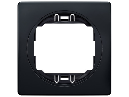 EON E6801.E1E One-gang frame 80x80, soft-touch black with black holder | ATC | 15.005.0156