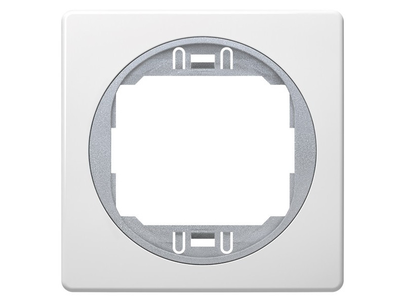 EON E6801.0S One-gang frame 80x80, white with silver holder | ATC | 15.005.0151