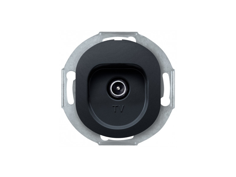 EON E612I.E1 TV aerial socket without cover frame for individual systems, soft-touch black | ATC | 15.005.0144