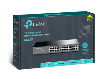 TP-LINK Desktop/Rackmount Switch TL-SG1024D 24 Θυρών, Ver. 9.0