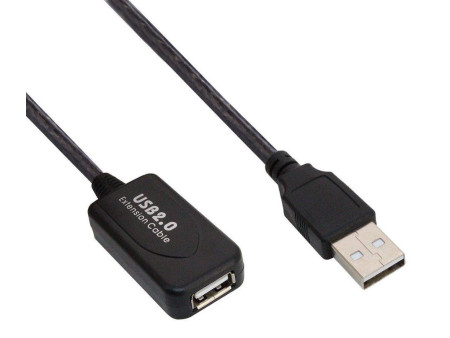 POWERTECH καλώδιο προέκτασης USB CAB-U041, ενισχυτής, 480Mbps 10m, μαύρο