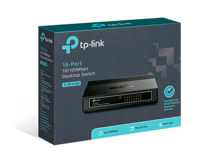 TP-LINK Desktop Switch TL-SF10016D, 10/100Mbps, 16 Θύρες, Ver. 7.0