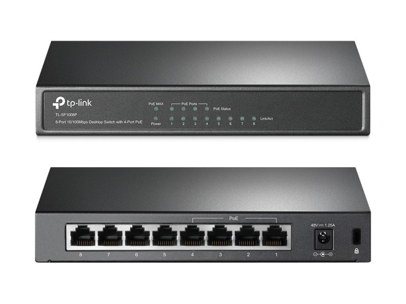 TP-LINK Desktop Switch TL-SF1008P 8 Θυρών, με 4-port POE, Ver. 6.0