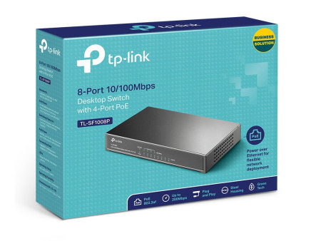 TP-LINK Desktop Switch TL-SF1008P 8 Θυρών, με 4-port POE, Ver. 6.0