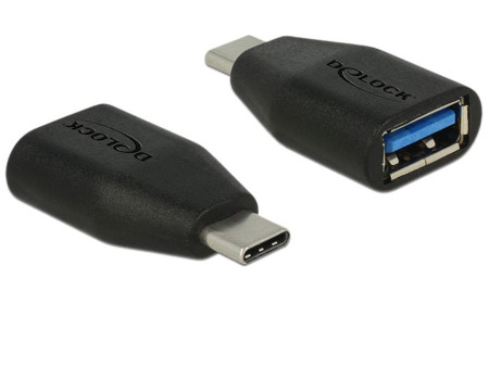 DELOCK αντάπτορας USB-C σε USB 3.1 θηλυκό 65519, 10Gbps, μαύρος