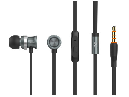 CELEBRAT earphones με μικρόφωνο D7, 3.5mm σύνδεση, Φ10mm, 1.2m, μαύρα