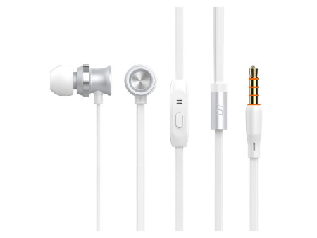 CELEBRAT earphones με μικρόφωνο D7, 3.5mm σύνδεση, Φ10mm, 1.2m, λευκό