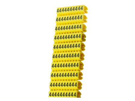 POWERTECH Clip αρίθμησης καλωδίου Νο 4, Yellow, 10τεμ.