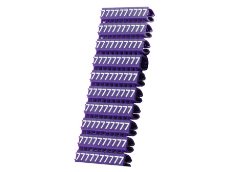 POWERTECH Clip αρίθμησης καλωδίου Νο 7, Purple, 10τεμ.