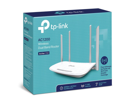 TP-LINK Router Archer C50, Wi-Fi 1200Mbps AC1200, Dual Band, Ver. 6.0