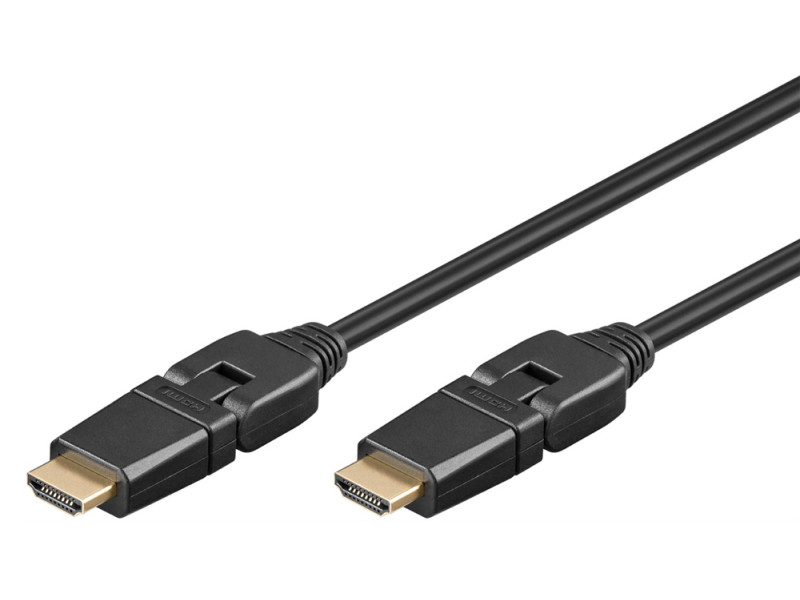 GOOBAY καλώδιο HDMI 61283 με Ethernet, 360° 4K/60Hz 18 Gbps, 1.5m, μαύρο